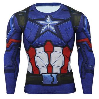 CAPTAIN 3D Sport GYM Long Shirt