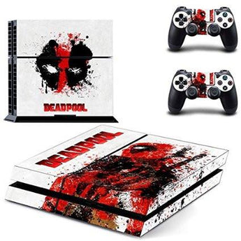 Deadpool Skin Stickers For Sony Playstation 4 Console and 2 Controllers