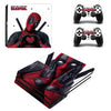 Deadpool Design Skin Sticker Protector For Sony Playstation 4 Pro Console+2PCS Controller Skin Decal Cover