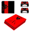 Deadpool Design Skin Sticker Protector For Sony Playstation 4 Pro Console+2PCS Controller Skin Decal Cover