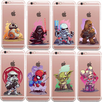 Deadpool/iron Man/ Marvel Avengers Star Wars Phone Cases For iPhone X 8 8Plus 7 7Plus 6 6S 5 5S